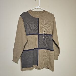 Vintage Freya Schoeller Today Sweater Womens Size Large Embroidered Knit Germany